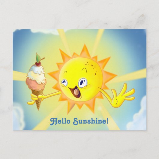 Het leuke Briefkaart van Kawaii van de Zon van de (Voorkant)