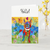 Het leuke en Kleurrijke Wenskaart van Boston Kaart (Gele Bloem)