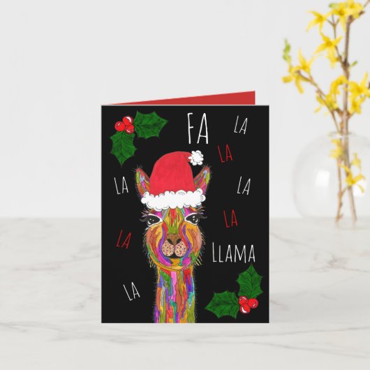 Het leuke en Kleurrijke Wenskaart van de Lama van Kaart (Gele Bloem)