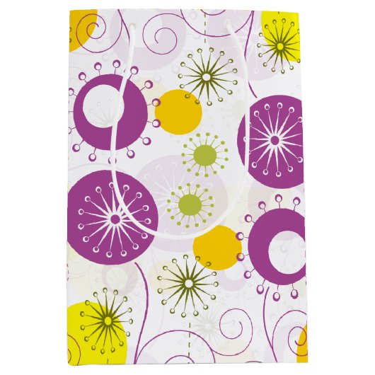 Het leuke Gestileerde Patroon van Bloemen Medium Cadeauzakje (Voorkant)