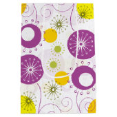 Het leuke Gestileerde Patroon van Bloemen Medium Cadeauzakje (Achterkant)