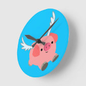 Het leuke Gevleugelde Varken van de Cartoon Ronde Klok (Hoek)