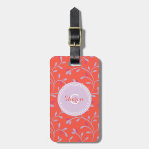 Het leuke girly monogram van het pastelkleur bagagelabel