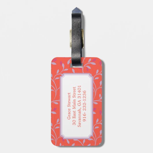 Het leuke girly monogram van het pastelkleur bagagelabel (Achterkant verticaal)