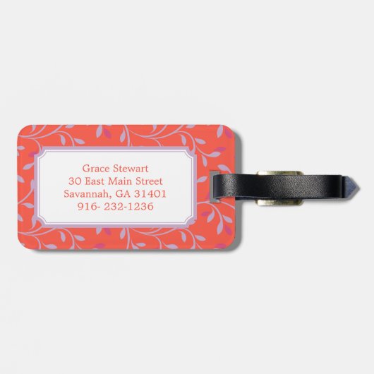 Het leuke girly monogram van het pastelkleur bagagelabel (Achterkant horizontaal)