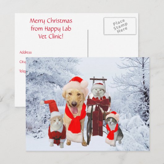 Het leuke/Grappige Cliënt van de van het Bedrijfs Feestdagenkaart (Voorkant / Achterkant)