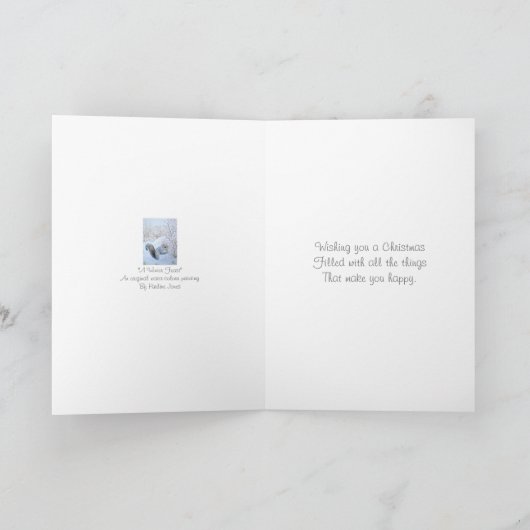 het leuke grijze art. van het de scènewild van de feestdagen kaart (Binnen)