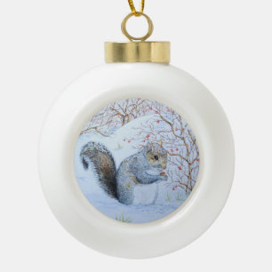 het leuke grijze art. van het de scènewild van de keramische bal ornament