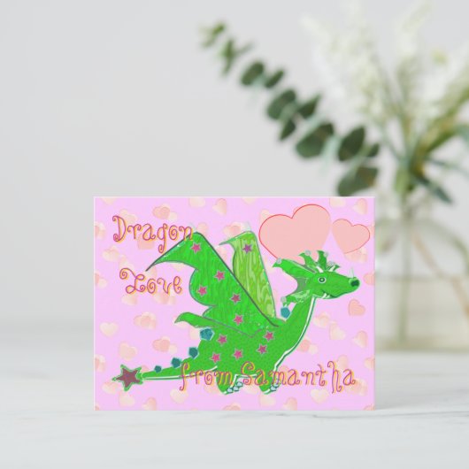 Het leuke Groene Kinder Briefkaart van de Harten (Staand voorkant)