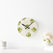 Het leuke Groene Patroon van de Kikker Ronde Klok (Huis)