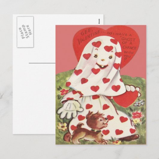 Het leuke Hart Valentijn van de Hond van het Puppy Feestdagenkaart (Voorkant / Achterkant)