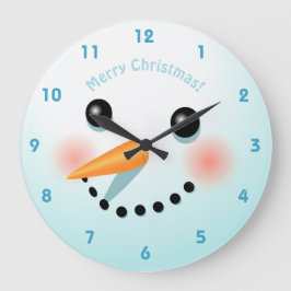 Het leuke Hoofd van de Sneeuwman met Rooskleurige Ronde Klok