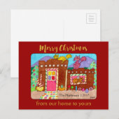 Het leuke Huis van de Peperkoek van de Adobe & Feestdagenkaart (Voorkant / Achterkant)