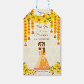 Het leuke Indiase meisje Haldi gepersonaliseerd Cadeaulabel (Voorkant)