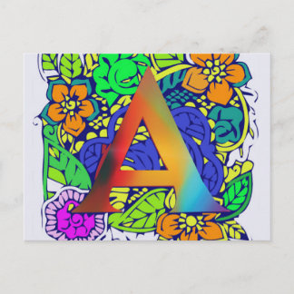 Het leuke Kleurrijke BloemenPatroon met monogram Briefkaart