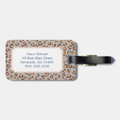 Het leuke kleurrijke oranje bruine monogram van de bagagelabel (Achterkant horizontaal)