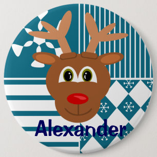 Het leuke Label van de Kous van Kerstmis Rendier Ronde Button 6,0 Cm