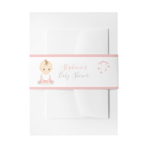 Het leuke Meisje van het Baby en haar Mobiel Baby Uitnodigingen Wikkel