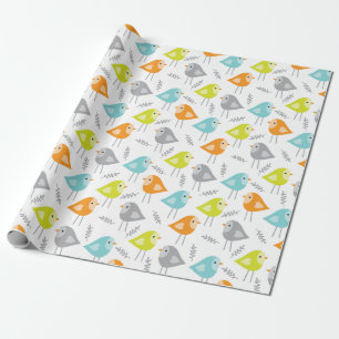 Het leuke Moderne Verpakkende Document van Vogels Cadeaupapier