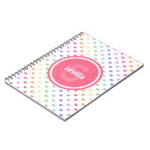 Het leuke Monogram van de Harten van de Regenboog Notitieboek (Linkerzijde)