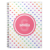 Het leuke Monogram van de Harten van de Regenboog Notitieboek (Voorkant)