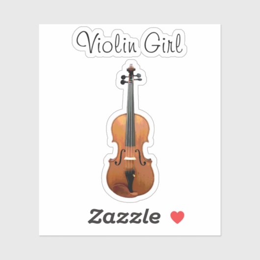 Het leuke Muzikale Meisje van de Viool Sticker (Vel)
