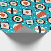 Het leuke naadloze pixelsushi-cartoon patroon beve cadeaupapier (Hoek)