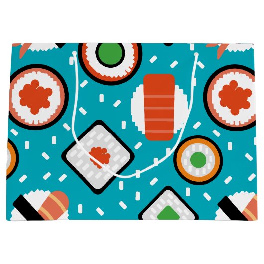 Het leuke naadloze pixelsushi-cartoon patroon beve groot cadeauzakje (Voorkant)