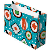 Het leuke naadloze pixelsushi-cartoon patroon beve groot cadeauzakje (Voorkant Gekanteld)