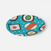 Het leuke naadloze pixelsushi-cartoon patroon beve papieren bordje (Gekanteld)