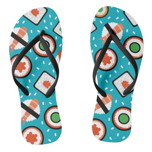 Het leuke naadloze pixelsushi-cartoon patroon beve teenslippers (Voetbed)