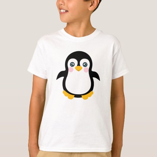 Het leuke Ontwerp van de Pinguïn van de Cartoon T-shirt (Voorkant)