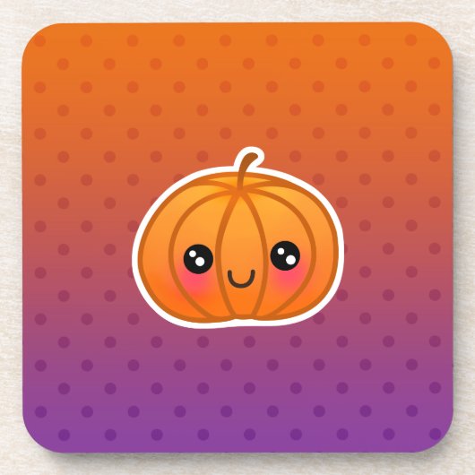 Het leuke Ontwerp van de Pompoen van de Cartoon Onderzetter (Voorkant)