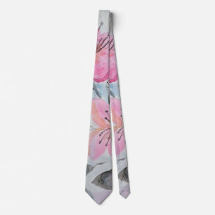 Het leuke ontwerp van de verfbloemen van de stropdas