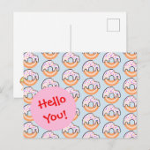 Het leuke Patroon van de Doughnut Briefkaart (Voorkant / Achterkant)