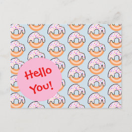 Het leuke Patroon van de Doughnut Briefkaart