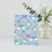 Het leuke Patroon van de Eenhoorn Briefkaart (Staand voorkant)