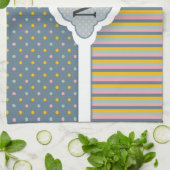 Het leuke Patroon van de Strepen van de Stip van Theedoek (Gevouwen)