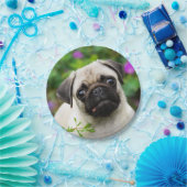 Het leuke Pug Fawn Portret van de Hond van het Papieren Bordje (Feest)