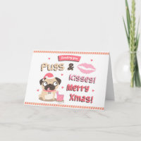 Het leuke Pugs en van Kussen Vrolijke Wenskaart