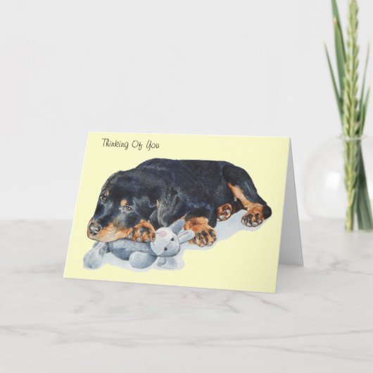 het leuke puppy rottweiler hond art. van de kaart (Voorkant)