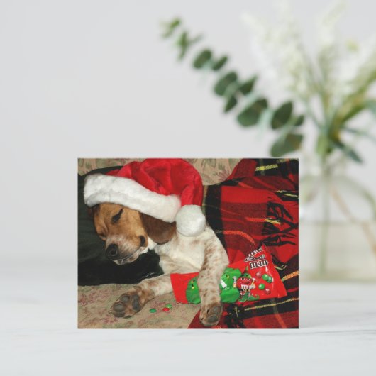 Het leuke Puppy Snoopy die van de Brak het Pet van Feestdagenkaart (Staand voorkant)