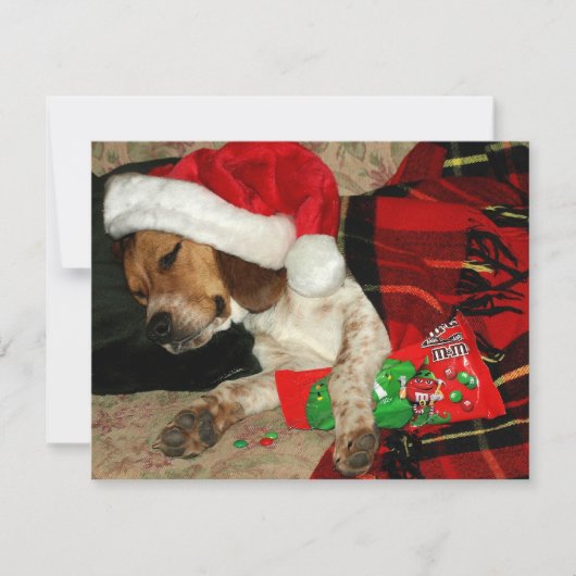 Het leuke Puppy Snoopy die van de Brak het Pet van Feestdagenkaart (Voorkant)