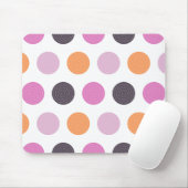 Het leuke Retro Oranje Paarse Roze Patroon van de Muismat (Met muis)