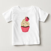 Het leuke Roze bestrooit Aardbei Cupcake (Voorkant)
