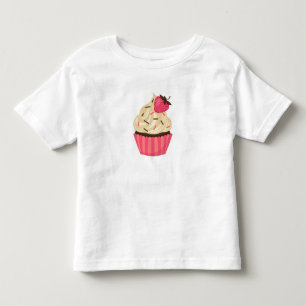 Het leuke Roze bestrooit Aardbei Cupcake Kinder Shirts