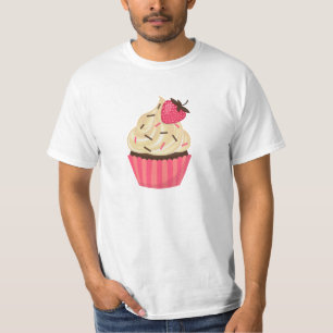 Het leuke Roze bestrooit Aardbei Cupcake T-shirt
