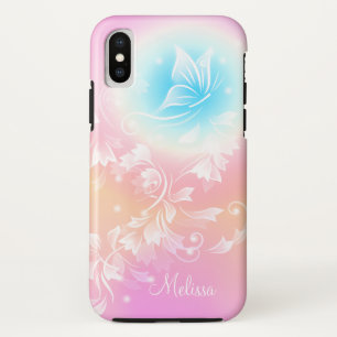 Het Leuke Roze BloemenMonogram van Girly iPhone X Hoesje