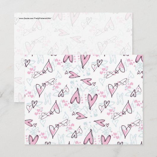 Het leuke Roze Ontwerp van de Valentijnsdag van de Feestdagenkaart (Voorkant / Achterkant)