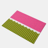 Het leuke Roze Patroon van de Strepen van de Stip Deurmat (Schuin)